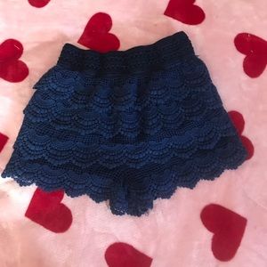 Justify Blue Crochet Shorts, size M